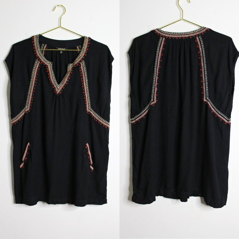 Lucky Brand Beaded Tunic Top - XL